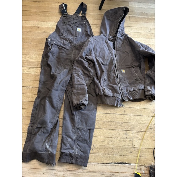 Carhartt Pants - Carhartt Womens XL Washed Duck Insulated Bib Overalls OR4031-W Size L Jacket